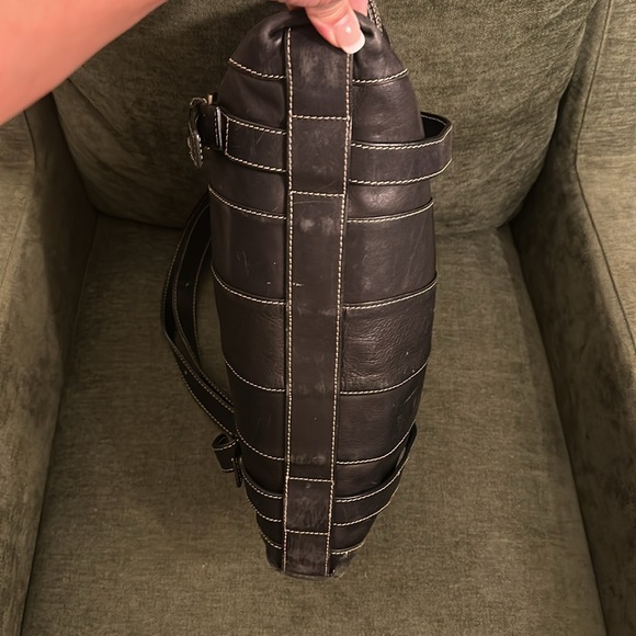 Black soft leather handbag Aqua Madonna - Picture 8 of 10